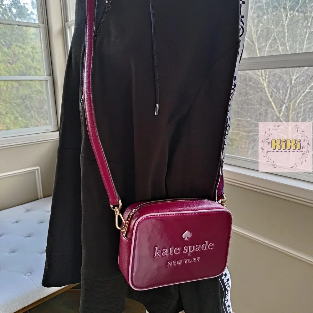 Kate Spade Oh Snap Mini Camera Bag Dark Raspberry Multi KJ054 - Picture 4 of 11